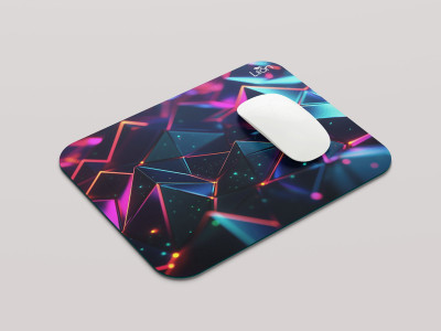 leeon L-MP1-1-198-3D Abstract Polygon L2 Non Slip Base Mousepad(Multicolor)