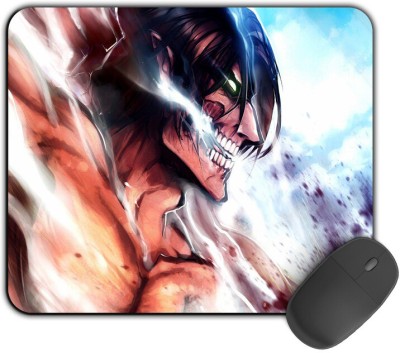 Kirmada Printed Designer Mouse Pad Eren Titan Art Attack On Titan Mousepad(Multicolor)