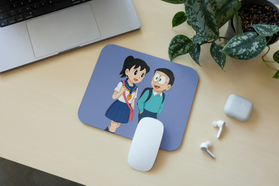 Zipcartz Cute Nobita & Sizuka Cartoon Printed Mouse Pad, Perfect for Gaming & Office Use Non Slip Base Mousepad(Multicolor)