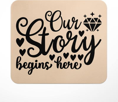 LASTWAVE Our Story Begins Here, Anti-Slip Rubber Base & Smooth Mouse Control Mousepad(Multicolor)