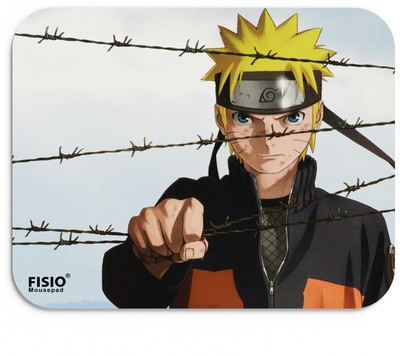 Fisio Anime Naruto Mouse Pad for Laptop Computer Printed Gaming Desk Mat for PC Table Non Slip Base Mousepad(Yellow)