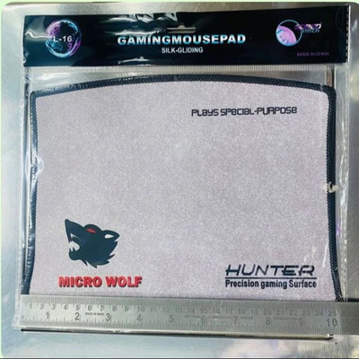SDMINITEK Combo Hunter L-16 Micro Wolf Mouse Gaming Mouse Pad Non Slip Base Dual Sided Mousepad(White)