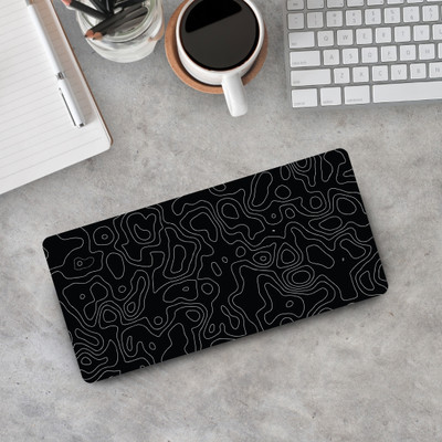 Sigma One Black Cave Keyboard Mouse Pad Mat - Washable & Waterproof (23x11 INCH) Non Slip Base Mousepad(Black)