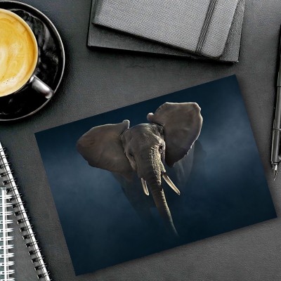 dk printing Super Rock Elephant Printed Mouse Pad Mousepad(Black)