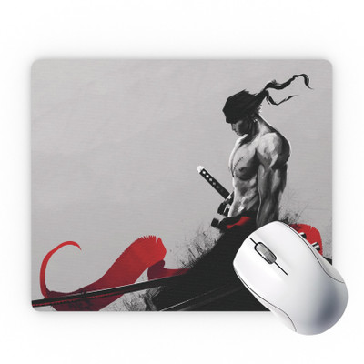 Fusion City One Piece Anime Gaming Mouse Pad – Roronoa Zoro Premium NonSlip Rubber Base Non Slip Base Mousepad(Multicolor)