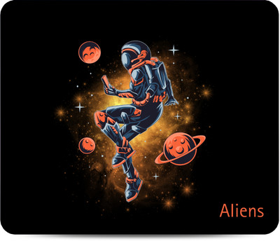 Aliens Gaming Mouse Pad, Precision, Non-Slip Rubber Base, Smooth Cloth Surface, Space Non Slip Base Mousepad(Black)