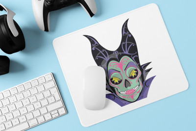 Rushaan Maleficent designed face - Printed animated Mousepad for animation lovers Non Slip Base Mousepad(White)