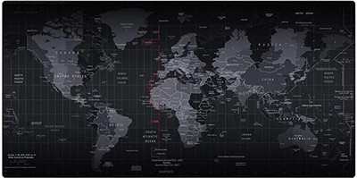 BHAVRUTT WORLDMAP GAMING MOUSEPAD AND KEYBOARD DESK MAT Mousepad(Black)
