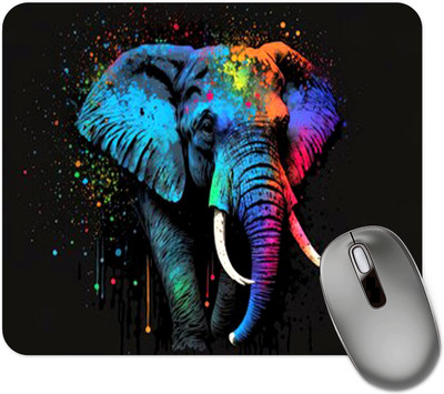 dk printing Multisuper 1 Color Elephant Printed Mouse Pad Mousepad(Black)