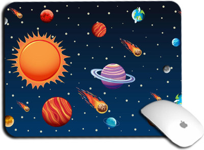 whats your kick Space Planet Inspired Anti Slip Rubber Base Printed Mouse Pad - D12 Mousepad(Multicolor)