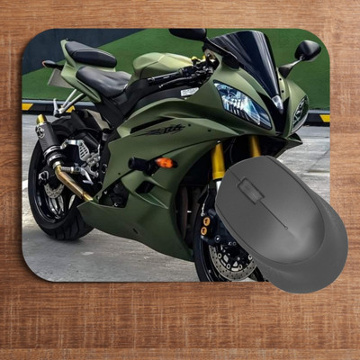 KDS Bazaar Bike Design Mouse Pad | Non-Slip Rubber Mat Non Slip Base Mousepad(Olive)