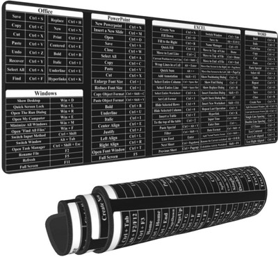 jyot creation Keyboard Shortcuts Mouse Mat, Quick Key Super Large Keyboard Pad Non Slip Base Mousepad(Multicolor)