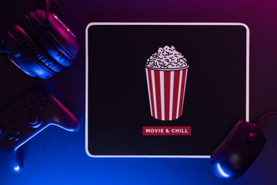 Epic Merch Movie n chill Non Slip Base Mousepad(Multicolor)