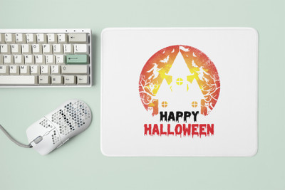Rushaan Happy Halloween-Hunted House With Evil Spirits-Halloween Theme Mousepads Mousepad(White)