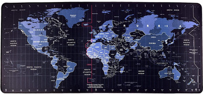 SEAGULL Large World Map Gaming Mouse Pad, Extended Desk Mouse Pad, Anti-Fray Non-Slip Non Slip Base Mousepad(World Map Black)