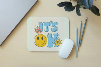 Zipcartz Non - Slip Motivational Mindset Quotes It'sOk Mousepad for Office , Study Table Non Slip Base Mousepad(Multicolor)