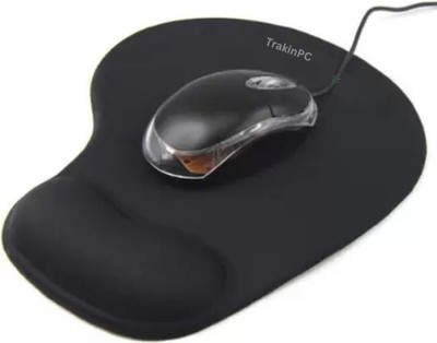 TrakinPC Gel Wrist Support Mouse pad Gaming Mouse Pad with Lycra Cloth - Nonslip Mousepad Mousepad(Black)