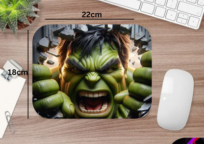 VASTRIKAFASHION 3D ANGRY HULK 7.5X9 INCH 3MM GAMING MOUSE PAD Non Slip Base Mousepad(Multicolor)