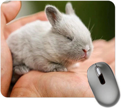 dk printing Sweet Rabbit Printed Mouse Pad Mousepad(Black)