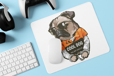 Rushaan Cool dog - Printed animated Mousepad for animation lovers Non Slip Base Mousepad(White)