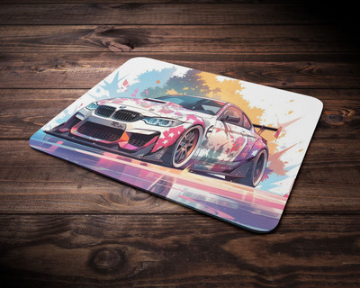 Authentic Aesthetic BMW Mouse Pad,Smooth Mouse Control for Laptop & computer (9x7inch) Non Slip Base Mousepad(Multicolor)