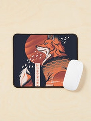 Aaltu Faltu Japanese Fox – Kitsune Spirit Mouse Pad Non Slip Base Mousepad(Multicolor)