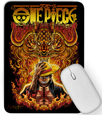 Artich Anime Design Printed Pad Anti-Skid Non-Slip Rubber Base Laptop Non Slip Base Dual Sided Mousepad(One Piece Premium Straw Hat Luffy)