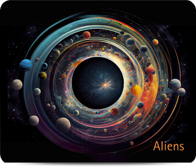 Aliens Gaming Mouse Pad, Precision, Non-Slip Rubber Base, Smooth Cloth Surface, Space Non Slip Base Mousepad(Grey)