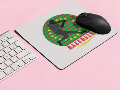Rushaan Baseball - Printed Mousepads Non Slip Base Mousepad(White)