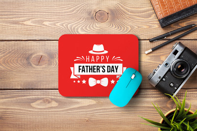 MOTIVATE BOX Non Slip Rubber Base Mousepad (23x18)cm printed design on Happy Father's Day Mousepad(Red, Black)
