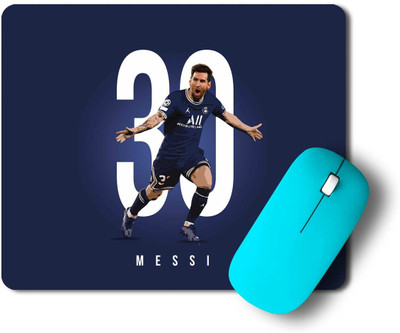 gray wall Messi Blue Mousepad Nonslip Base Graphic Mousepad Non Slip Base Mousepad(Multicolor)