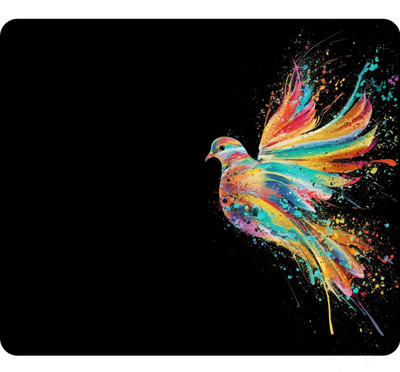 ARTZEPHYR Colorful Pigeon Gaming Mousepad, Suitable for All Workspace Non Slip Base Mousepad(Black)