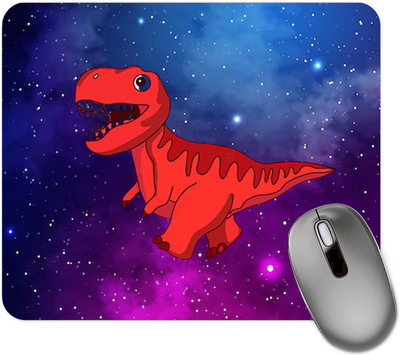 dk printing Red Dinosaur Printed Mouse Pad Non Slip Base Mousepad(Black)