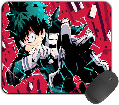 Kirmada Printed Design Mouse Pad Deku Face Non-Slip My Hero Acadamia Non Slip Base Mousepad(Multicolor)