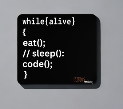 TheSlidingMouse Unique Office Coding Mousepad For Pc and Laptop Mousepad(Black, White)
