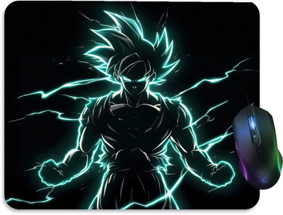 JOJO TRADERS electric goku design mouse pad Non Slip Base Mousepad(Black)