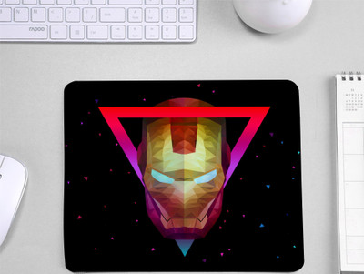 InkWynk Iron Man Face Mask Printed Rectangle Shape Mousepad(Black)