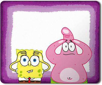 PrintingZone Compatible Print Spongebob Mouse Pad (8 inch X 7 inch) (MP-300) Non Slip Base Mousepad(Black)