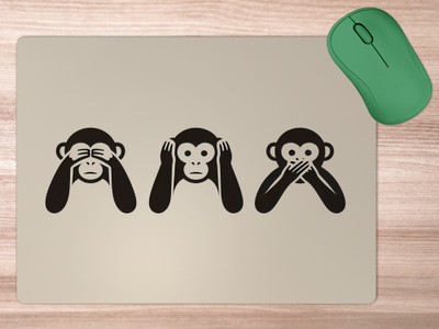 MobERA MEM75 - Mahatma Gandhi's Three Monkeys, A Symbol of Peace & Wisdom Non Slip Base Mousepad(Multicolor)