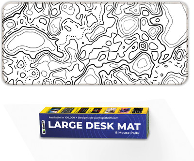 Trading Mantras Extended Topographic Gaming Mouse Pad - Non-Slip, 3mm Thick, 60x30cm Non Slip Base Mousepad(Pearl White)