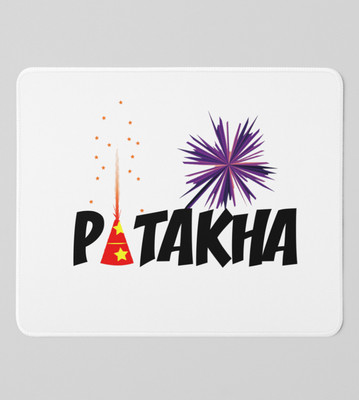 Rushaan Patakha Mouse Pad - Cracker, Diwali Vibe Non Slip Base Mousepad(White)