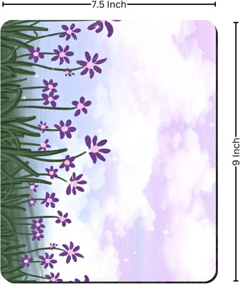 Printile MOUSE PAD 0.9 Non Slip Base Mousepad(Green&White&Magenta)