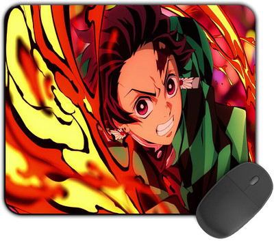 Kirmada Printed Designer Mouse Pad Tanjiro Face Non-Slip Demon Slayer Mousepad(Multicolor)