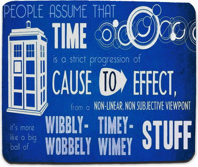 Get Fatang Timey Wimey Stuff Non Slip Base Mousepad(Blue)