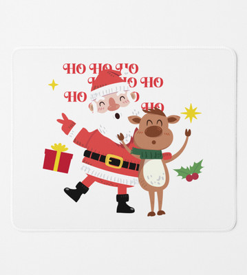 NarayaniCollectionss Santa & Reindeer : Funny & Cute Crafted MousePad Mousepad(White)