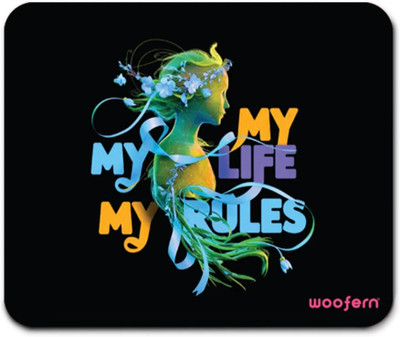 Woofern My Life My Rules Mouse Pad 9x7.5 Inch with Non-Slip Base for Office Non Slip Base Mousepad(Multicolor)