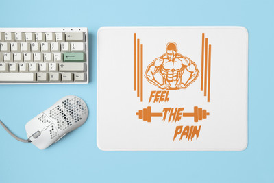Rushaan Feel The Pain, Straight Lines - Printed Mousepad Non Slip Base Mousepad(White)