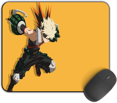 Kirmada Printed Design Mouse Pad Bakugo Illustration Non-Slip My Hero Acadamia Non Slip Base Mousepad(Multicolor)