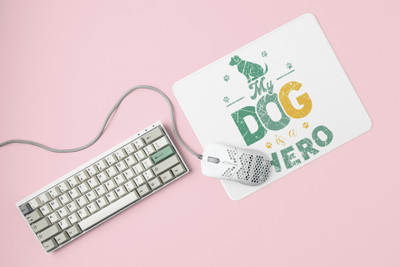 Rushaan My dog is a hero -printed Mousepads for pet lovers Mousepad(White)