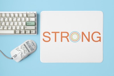 MiTrends STRONG Text - Printed Mousepad (20cm x 18cm) Mousepad(White)